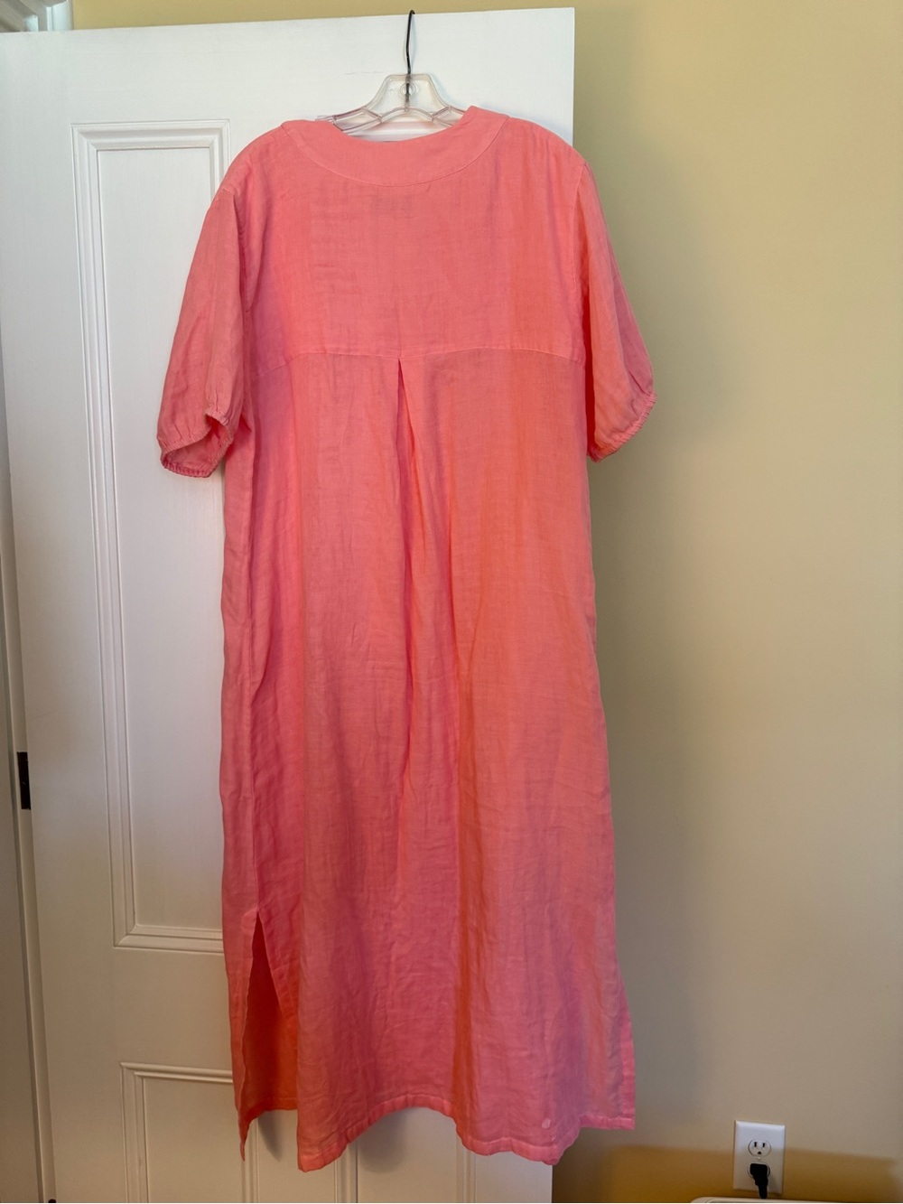 Cotton V-Neck Maxi Dress or Cover-Up in Pink by Lake - Picture 4 of 4